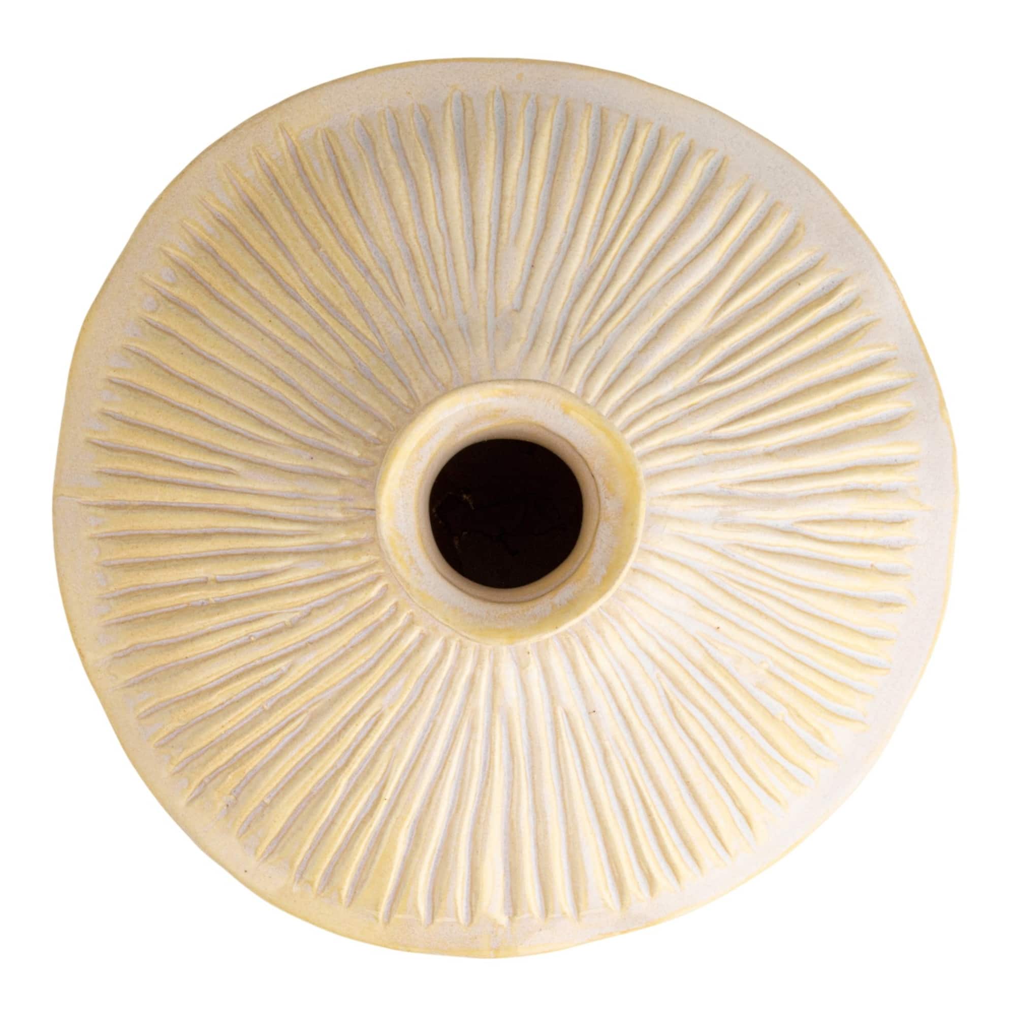 Hello Honey® 7" Long Cream Stoneware Vase